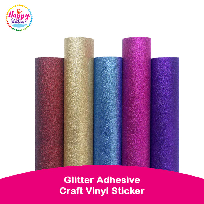 THE HAPPY STATION | Glitter Adhesive Craft Vinyl Sticker