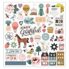 AMERICAN CRAFTS | Maggie Holmes Market Square Chipboard Stickers, 12