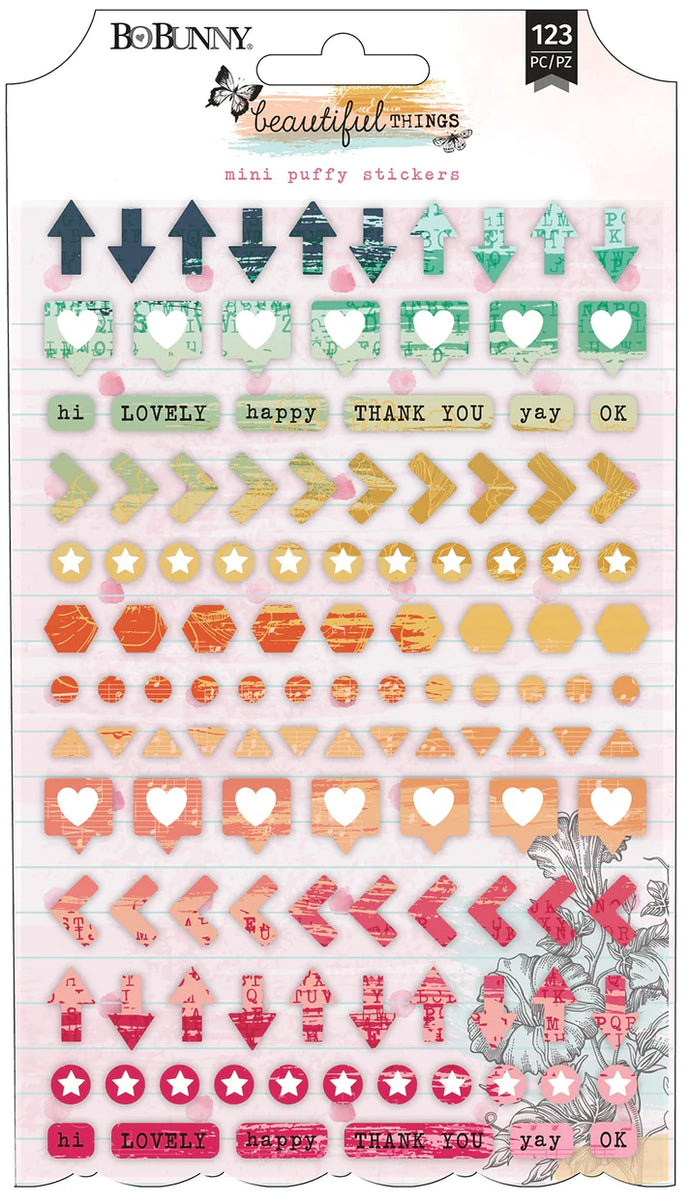 AMERICAN CRAFTS | Beautiful Things Puffy Stickers, 123/Pkg