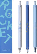 KACO | Green Retractable Gel Ink Pens, Fine Point Pens, Rocket Series, 3ct (Ocean Story, 0.5mm)