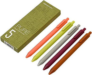 KACO | Green Pure Retractable Gel Ink Pens Assorted Color Ink, Extra Fine Point, 5ct (Countryside, 0.5mm)