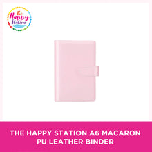 THE HAPPY STATION | Macaron Color PU Leather Cover Ring Binder Planner, A6