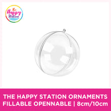 Plastic Clear Christmas Tree Ornaments Fillable Opennable in 8cm/10cm
