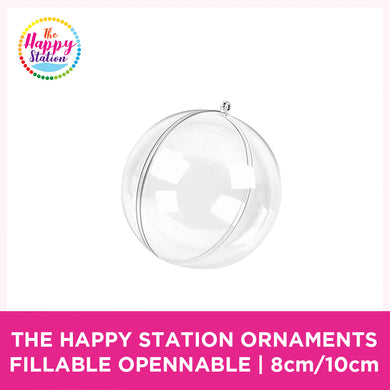 Clear Plastic Christmas Tree Ornaments Fillable Opennable in 8cm/10cm