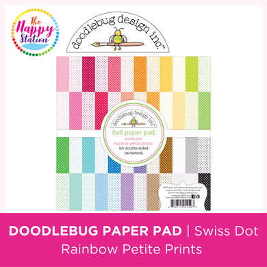 DOODLEBUG DESIGN | Swiss Dot Rainbow Petite Prints Paper Pad, 6