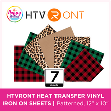 HTVRONT | Heat Transfer Vinyl Iron On Sheets, Patterned - 12" x 10", 7 sheets
