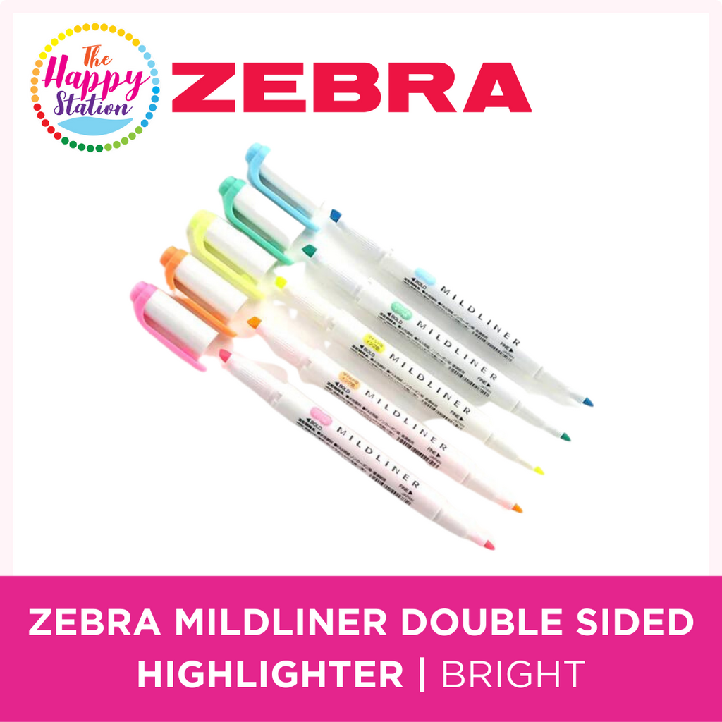 ZEBRA  Mildliner Double-Sided Highlighter - Fine / Bold - 5 Bright Co –  The Happy Station