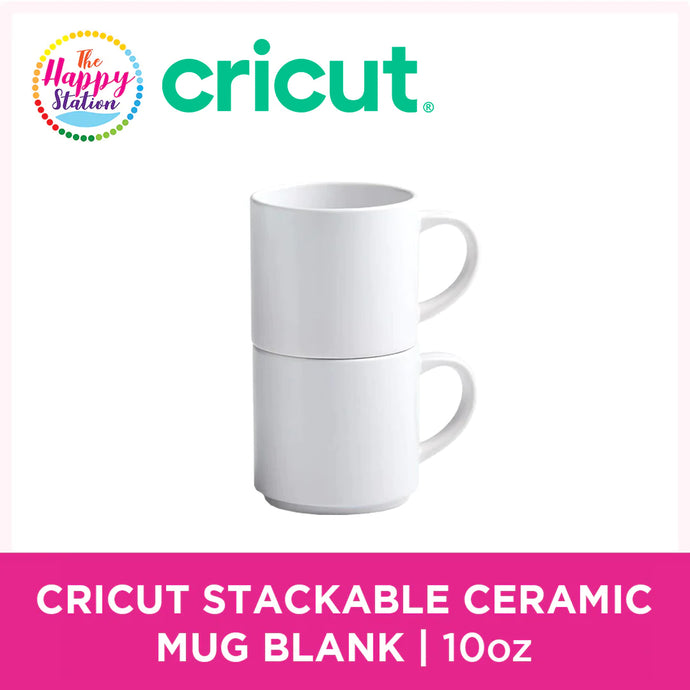 CRICUT | Stackable Ceramic Mug Blank, White - 10 oz/300 ml (4 ct)