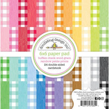 DOODLEBUG DESIGN | Buffalo Check-Wood Grain Rainbow Petite Prints Paper Pad, 6"x6"