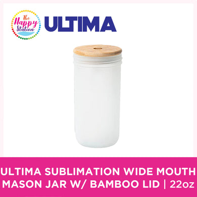 ULTIMA | Sublimation Blanks Wide Mouth Mason Jar w/ Bamboo Lid,  22oz/650ml