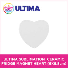 ULTIMA | Sublimation Ceramic Fridge Magnet, Heart (6x6.8cm)
