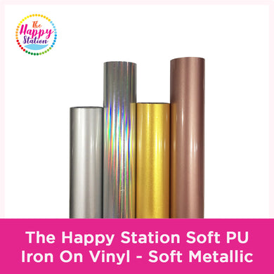 THE HAPPY STATION | Soft PU Iron On Vinyl, Soft Metallic