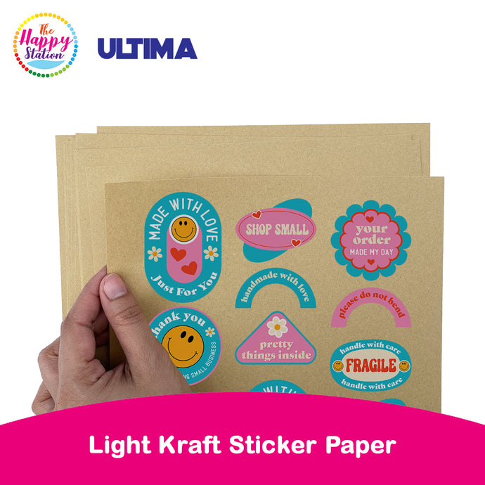 ULTIMA | Inkjet Light Kraft Sticker Paper, A4 - 10 sheets