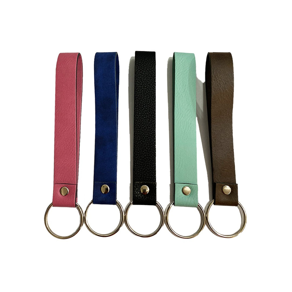 ULTIMA Engraving Leather Strap Keychain, 1.8"x13cm The Happy