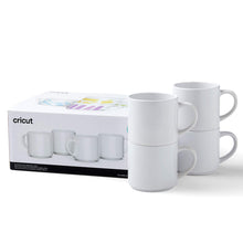 CRICUT | Stackable Ceramic Mug Blank, White - 10 oz/300 ml (4 ct)