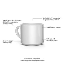 CRICUT | Stackable Ceramic Mug Blank, White - 10 oz/300 ml (4 ct)