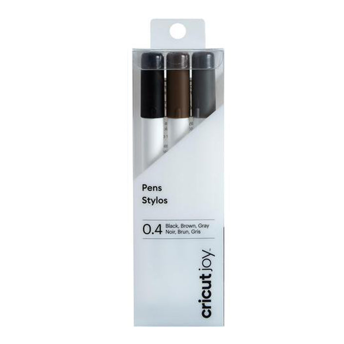 CRICUT | Joy Fine Point Pens - Black/Brown/Gray, 0.4mm (3ct)