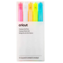 CRICUT | Opaque Gel Pens - 1.0 mm, Pink/White/Orange/Yellow/Blue (5 ct)