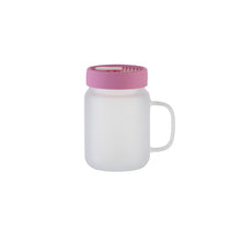 ULTIMA | Sublimation Frosted Glass Mason Jar w/ handle and silicone Lid, 20oz/600ml