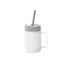 ULTIMA | Sublimation Straight Stainless Steel Mason Jar w/ handle and silicone lid, 16oz/480ml