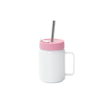 ULTIMA | Sublimation Straight Stainless Steel Mason Jar w/ handle and silicone lid, 16oz/480ml