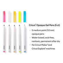 CRICUT | Opaque Gel Pens - 1.0 mm, Pink/White/Orange/Yellow/Blue (5 ct)
