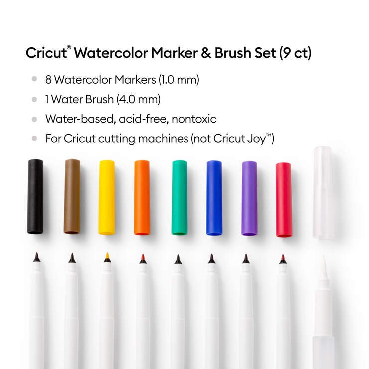 Cricut Watercolor Marker Brush Set (9 ct) The Happy Station
