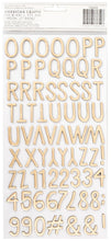 AMERICAN CRAFTS Midnight Haunting Alpha Thickers Stickers - Gold Foil, 5.5"X11" 2/Pkg