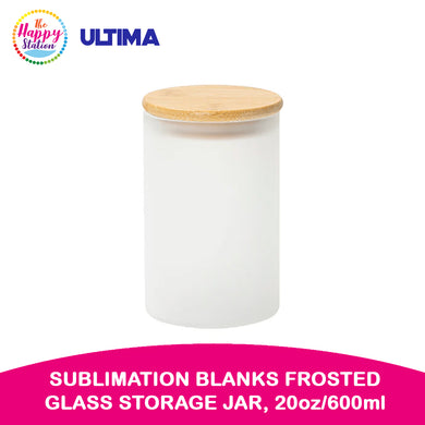 ULTIMA | Sublimation Blanks Frosted Skinny Glass Storage Jar, 20oz/600ml