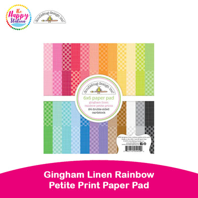 DOODLEBUG DESIGN | Gingham Linen Rainbow Petite Print Paper Pad, 6