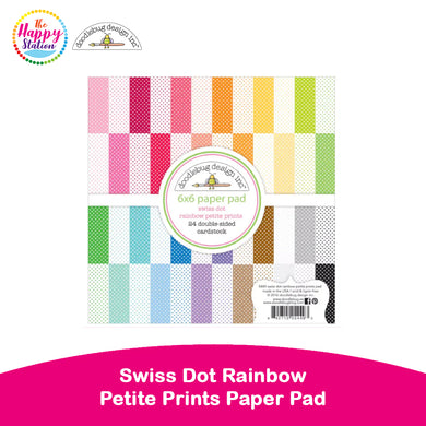 DOODLEBUG DESIGN | Swiss Dot Rainbow Petite Prints Paper Pad, 6