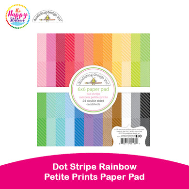 DOODLEBUG DESIGN | Dot Stripe Rainbow Petite Prints Paper Pad, 6