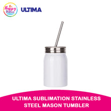 ULTIMA | Sublimation Stainless Steel Mason Tumbler, no handle w/ straw, 17oz/500ml