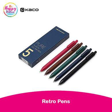 KACO | Pure, Gel Ink Extra Fine Point Pens, Retro - 5ct (0.5mm)