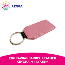 ULTIMA | Engraving Barrel Leather Keychain, 4x7.5cm