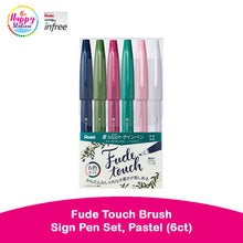PENTEL | Fude Touch Brush Sign Pen Set, Pastel (6ct)