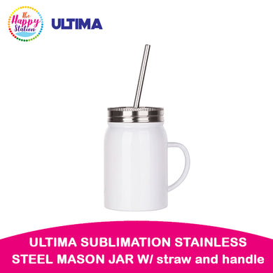 ULTIMA | Sublimation Stainless Steel Mason Tumbler with Straw, 17oz/500ml