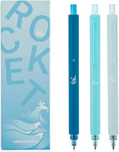 Kaco Green Retractable Gel Ink Pens Rocket Series, Fine Point 0.5mm (Neighbor of Sea)