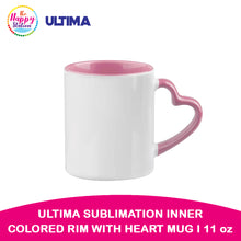 ULTIMA | Sublimation Colored Inner Rim and with Heart Handle Mugs - 11oz