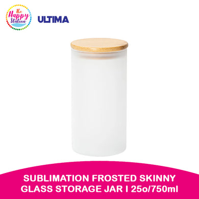 ULTIMA | Sublimation Frosted Skinny Glass Storage Jar, 25oz/750ml