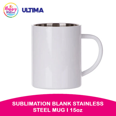 ULTIMA | Sublimation Blanks Stainless Steel Mug - White, 15oz/450ml