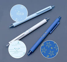 Kaco Green Retractable Gel Ink Pens, Fine Point 0.5mm, Rocket Series (Ocean Story) - 3 pcs