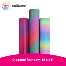 TECKWRAP | Diagonal Rainbow Adhesive Stripes Craft Vinyl Sticker