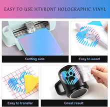 HTVRONT | Holographic Permanent Vinyl Sheets, Basic Holographic, 9 sheets - 12"x12"