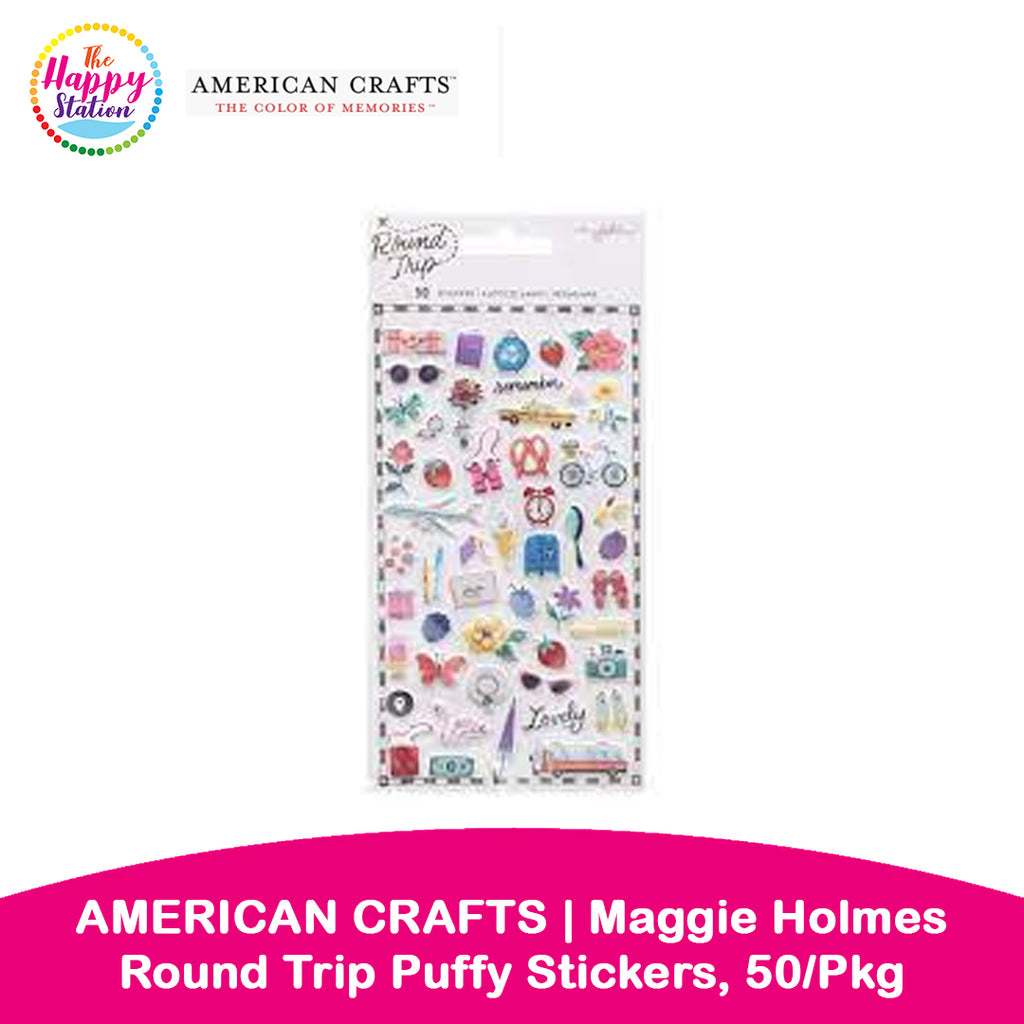 Maggie Holmes Round Trip Puffy Stickers 50/Pkg | The Happy Station ...