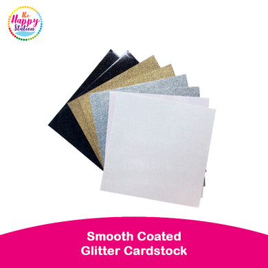 THE HAPPY STATION | Smooth Coated Glitter Cardstock, 12