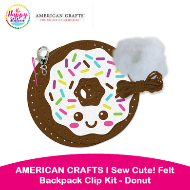 AMERICAN CRAFTS | Sew Cute! Felt Backpack Clip Kit - Donut