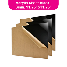 Acrylic Sheet Black 3mm, 11.75"X11.75"
