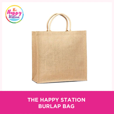 THE HAPPY STATION | Blank Burlap Bag