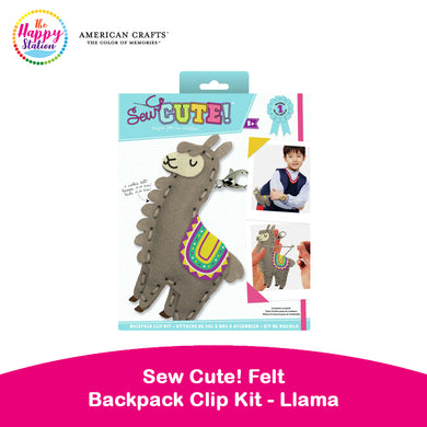 AMERICAN CRAFTS | Sew Cute! Felt Backpack Clip Kit - Llama